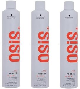 Schwarzkopf - Laca para el cabello OSiS+ Freeze para una sujeción fuerte, 3 botes de 500 ml