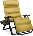 Best Choice Products Oversized Zero Gravity Chair, Folding Outdoor Patio Recliner, XL Anti Gravity Lounger w/Removable Cushion, Cup Holder, Side Tray, 350lb Capacity - Sunflower Yellow