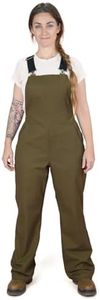 WUSTENKATZE Women's Lightweight Comfort Fit Tough Flex Work Bib Overalls, Army, 3X-Large