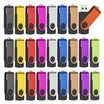 EASTBULL USB 2.0 Flash Drive 2GB with Lanyards Thumb Drives Bulk 50 Pack Colorful Multipack Memory Stick Pen Drive Swivel Design(2 GB 50 Pack)