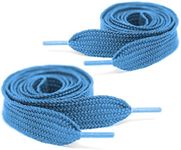 Mercury + Maia Thick Fat Shoe Laces for Sneakers - Chunky Jumbo Wide Shoelaces - Stay Tied - USA Made (1 Pair) (63, COL BLUE)