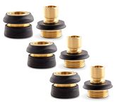 Gilmour 402GAQP Brass Quick Connector Set | Connect Garden Hose to Sprinklers & Sprayers | Male and Female Thread - 3 Pack