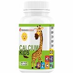 Immunescience Calcium For Kids With Vitamin D3 (Vit d),Magnesium,Zinc,Vitamin C,L lysine Multivitamin Supplement For Strong Bone,Teeth,Height,& Growth - 60 Chewable Tablets (Pack 1), 250 grams