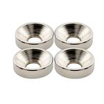 Musiclily Pro 15mm Steel Neck Joint Bushings Ferrules with Screws for Electric Guitar Bass, Nickel (Set of 4)