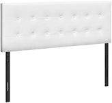 Monarch Specialties I 6002Q Bed, Headboard Only, Queen Size, Bedroom, Upholstered, Pu Leather Look, White, Transitional