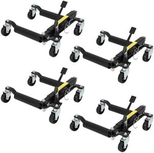 GarveeTech Hydraulic Car Wheel Dolly Jack Set of 4, Heavy Duty 1500 Lbs Car Wheel Dolly Vehicle Skates Positioning with Foot Pedal for Auto Tire Repairing, Vehicle Moving-Black