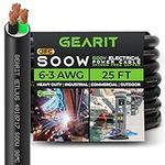 GearIT 6 AWG Portable Power Cable SOOW 600V 6 Gauge Electric Wire for Motor Leads, Portable Lights, Battery Chargers, Stage Lights and Machinery Electrical Cord