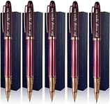 Ancolo Custom Fountain Pens-Luxury Refillable Pens- with 5 Pen Box 10 extra Black Ink Cartridges, Engraved Personnal Name/Slogan/Phone Number, Perfect for Bank, Office, any occations