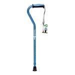 Hugo Mobility Adjustable Offset Handle Cane with Reflective Strap, Aquamarine