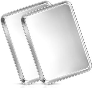 2Pcs Extra Large Baking Sheet (19.6’’x13.7’’), Joyfair Cookie Sheets Stainless Steel Jelly Roll Oven Pans Tray, For Roasting Grilling Steaming, Commercial & Heavy Duty, Rust-free & Dishwasher Safe