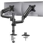 HUANUO Dual Monitor Mount up to 32 inches Screens, Taller Monitor Stand Hold 19.8lbs, Dual Monitor Arm Desk Mount Easy Adjustable with Tilt, Swivel, Rotation, VESA 75/100mm