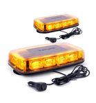 Xprite Amber 72 LED Beacon Rooftop Strobe Lights 2PC,Emergency Warning Traffic Flashing Hazard Safety Caution Light w/Magnetic Base for Vehicles Trucks Snow Plow Construction Postal Cars 12 Inch