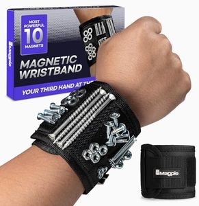 Magpie Magnetic Wristband - 10 Extremely Powerful Magnets for Holding Screws, Nails and Drill Bits, Made of Enhanced Nylon for Lightweight and Durability, For Men/Dad/Husband/DIY