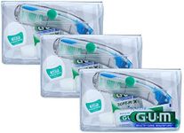 GUM Travel Set with Folding Travel Toothbrush, Gum Original White Toothpaste, Dental Floss and Gum Soft Picks Interdental Cleaner, For Thorough Dental Care On The Go, Suitable for Carry-On Luggage, x3