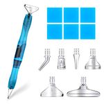 Cobee Diamond Pen Accessories Tools Set, 5D DIY Painting Tools with 6pcs Stainless Steel Multiple Sizes Metal Pen Tips and Diamond Embroidery Box Including 6 Pcs Painting Glue Clay