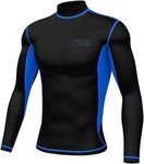 FDX Men's Super Thermal Compression Armour Base Layer Long Sleeve Cold Wear Top (Blue-L)