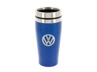 BRISA VW Collection - Insulated Stainless Steel Thermo Drinking Cup in VW Logo Design, Double-Walled (450ml/15.2 fl oz/Blue)