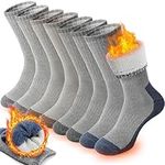 ProEtrade Merino Wool Hiking Socks for Men & Women Thermal Warm Winter Crew Thick Cushion Boot Work Stockling Stuffers for Men Gift Socks 4 Pairs (Assorted A,L)