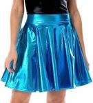 Aivtalk Shiny Metallic Skirt Flared