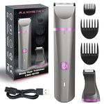 Rechargable Bikini Trimmer Women Body Hair Trimmer Painless Pubic Hair Trimmer for Women Bikini Arms Legs Underarms Lady Shaver for Women,Replaceable Snap-in Ceramic Blades,IPX7,Wet and Dry Use