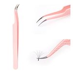 Eyelash Extension Tweezers FADLASH Volume Lash Tweezers Precision Curved Tip Lash Extension Tweezers Isolation & Volume Techniques Professional Application Tools