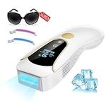 LUBEX IPL Hair Removal Device, Ice Cooling System, 3-in-1 Functions HR/SC/RA Laser Hair Removal Device, 9 Energy Levels, 999,900 Flashes, IPL Laser Hair Removal for Face Bikini Line, Women Men