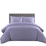 sheetsnthings 100% Cotton- Duvet Cover Set with Buttons Enclosure, 600TC - Solid Periwinkle, Full/Queen, 3PC Duvet Covers