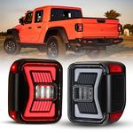 Nixon Offroad LED Tail Lights for 2019 2020 2021 2022 JEEP Gladiator JT, Gladiator Taillights Assembly w/Led Sequential Turn Signals/DRL/Brake/Reverse Lights, Left + Right Sides (Clear)