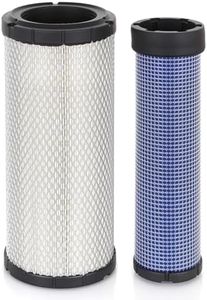 AUIVERED 006000455F1 006000456F1 Inner & Outer Air Filter Kit - Compatible with Mahindra Tractor 4500 5500 6000 6500+ - Replaces AF169 AF176