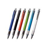 uni Mechanical Pencil Kurutoga Advance 0.5mm 6-Pencil Bundle Set, Navy M55591P.9, Black M55591P.24, Red M55591P.15, Lime Green M55591P.5, Blue M55591P.33, White M55591P.1