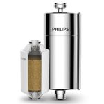 Philips Shower Filter 3-stage Water Softener, NSF certified Double Mesh Filtration KDF Material, Reducing Chlorine/Impurities/Rust Sediments (Shower Filter Set)