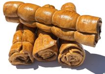 Beef Cheek Rolls Dog CHEW Treat - *(Beef Basted 4 PACK/12 INCH)* - Rawhide Free - Super Thick - All Natural - Long Lasting Dog CHEW - Beef Cheek Rolls