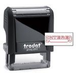 Trodat Printy 4911 Self-Inking Stamp with ENTERED Message with Box for Date - Red Pad - Produced from up to 65% Recycled Plastic