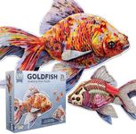 Goldfish Animal Anatomy Floor Puzzle | 100-Piece Double Sided Jigsaw Puzzle | Large-Sized, Over 4 Feet Scientifically Accurate Illustration - Fun and Educational Toy for Kids, Toddlers and Families