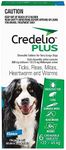 Credelio PLUS Dog Flea and Tick Treatment, Six Pack, Ticks, Fleas, Mites, Heartworm & Worms Parasite Protection, in The Smallest Monthly Chewable Tablet for Dogs > 22-45 kg, 6 Pack