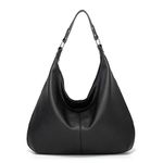 Ashioup Women's Tote Bag Vintage PU Leather Handbags for Women Hobo bags Tote Shoulder Bag with Zipper (Black)