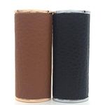 Lucklybestseller Metal Leather Lighter Case Cover for Bic Full Size Lighter (1 Black and 1 Brown)