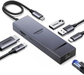 UGREEN Revodok Pro 1061 USB C Hub, 6-in-1 USB C Adapter, 1000Mbps Ethernet, 4K@60Hz HDMI Display, 10Gbps USB-C and USB-A, 100W PD, USB C to HDMI for M4 MacBook Pro, iPad Pro, Mac Mini, HP Laptops