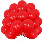 Red Balloons Set, 30 Pcs Balloon 12 Inch Matte Red Latex Balloons with Ribbon for Women Men Wedding Birthday Party Supplies Eagagement Proposal Christmas Santa Claus Carnival Events Decorations