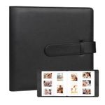 360 Pockets Photo Album for Fujifilm Instax Mini 12 11 9 40 90 8 Evo LiPlay Instant Camera, Leather Cover, 2x3 Photo Album Compatible with Polaroid, Zink 2x3 Photos, K-pop Photocards (Black)