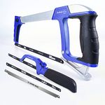 Amoolo Hacksaw Set-12" Hand Saw and 10'' Mini Hacksaw for Metal, Wood, PVC Pipe, Including 4 Blades