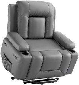 GarveeHome Oversized Wide Power Lift Recliner Chair - Heat and Massage, Faux PU Leather, Adjustable Back and Legs, Electric Lift Chair Designed for The Elderly and People with Mobility impaired