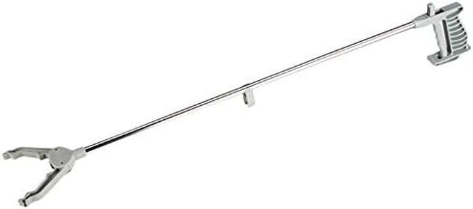 Homecraft Pick Up Reacher, 35 1/2" Extra Long Handled Extension Grabber Tool, 9 oz. Handy Picker Up Tool and Reaching Claw, Aluminum Trash Pickup Aid & Lightbulb Remover, Garden Nabber
