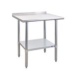 Profeeshaw Stainless Steel Prep Table NSF Commercial Work Table with Backsplash and Undershelf for Kitchen Restaurant 24×30 Inch