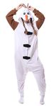 FunnyCos Unisex Animal Onesie Adult Halloween Pyjamas Cosplay Costume Hooded Loungewear Olaf,M