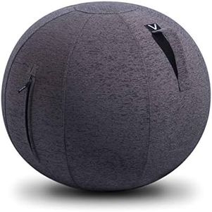 Vivora Luno Exercise Ball Chair, Charcoal Cover, Chenille, Max Size (25 to 26 inches), for Home Offices, Balance Training, Yoga Ball