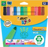 BIC Kids Visacolor XL ECOlutions Colouring Pens,black,12 Pack