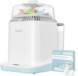 Papablic Baby Bottle Washer Sterilizer and Dryer, 4-in-1 Bottle Washer Sanitizer for Bottles, Pump Parts, & Baby Essentials - Quick & Clean with 60 Detergent Tablets