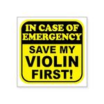 CafePress Save My Violin Rectangle Sticker Square Bumper Sticker, 3"x3" (Small) or 5"x5" (Large)