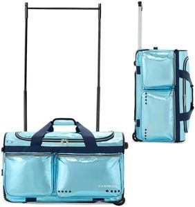 Fanwoli 28" Dance Bag with Garment Rack | Prism-Glowing Collection | Waterproof Iridescent Fabric | Ideal Competition Duffle Bag for Dancer Cheerleader Little Princess | Sapphire Blue